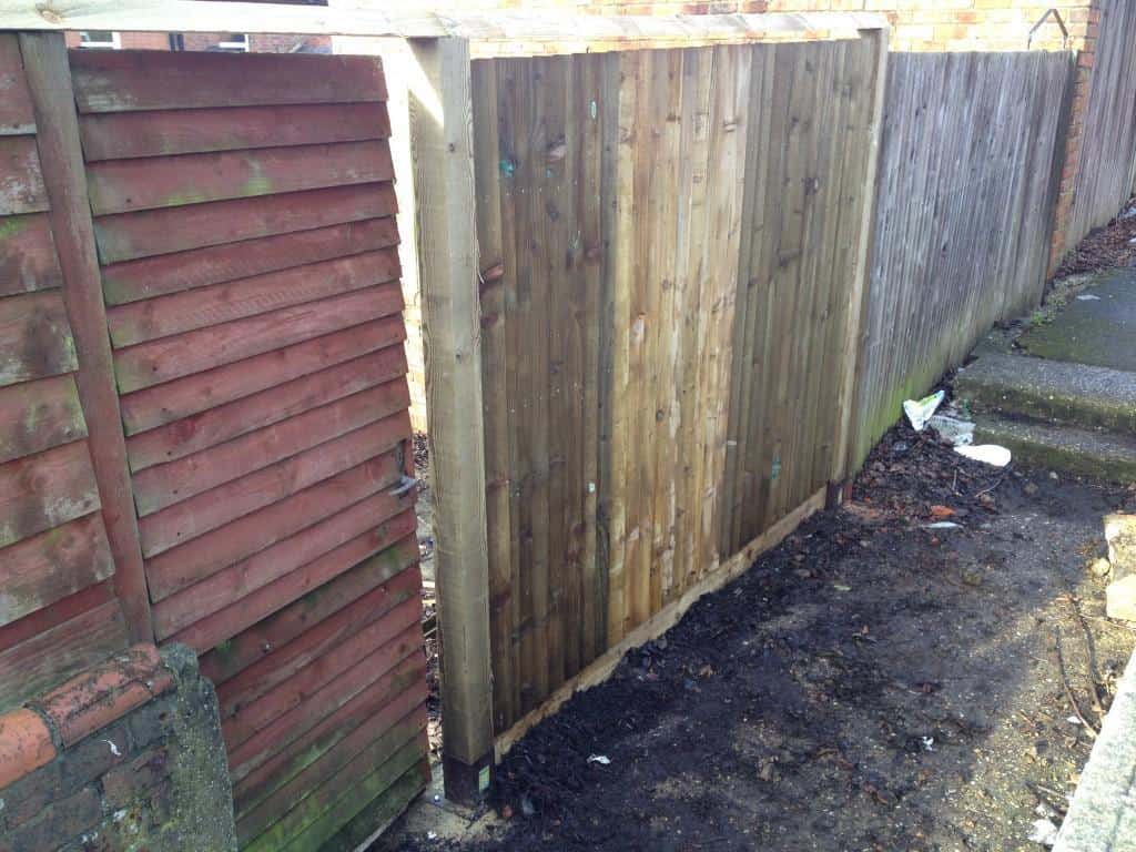 Fencing job after previous fence got damaged in a storm - Tidy Gardens