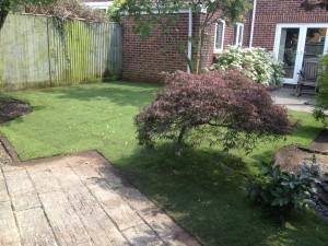 garden makeover clearing and turfing done